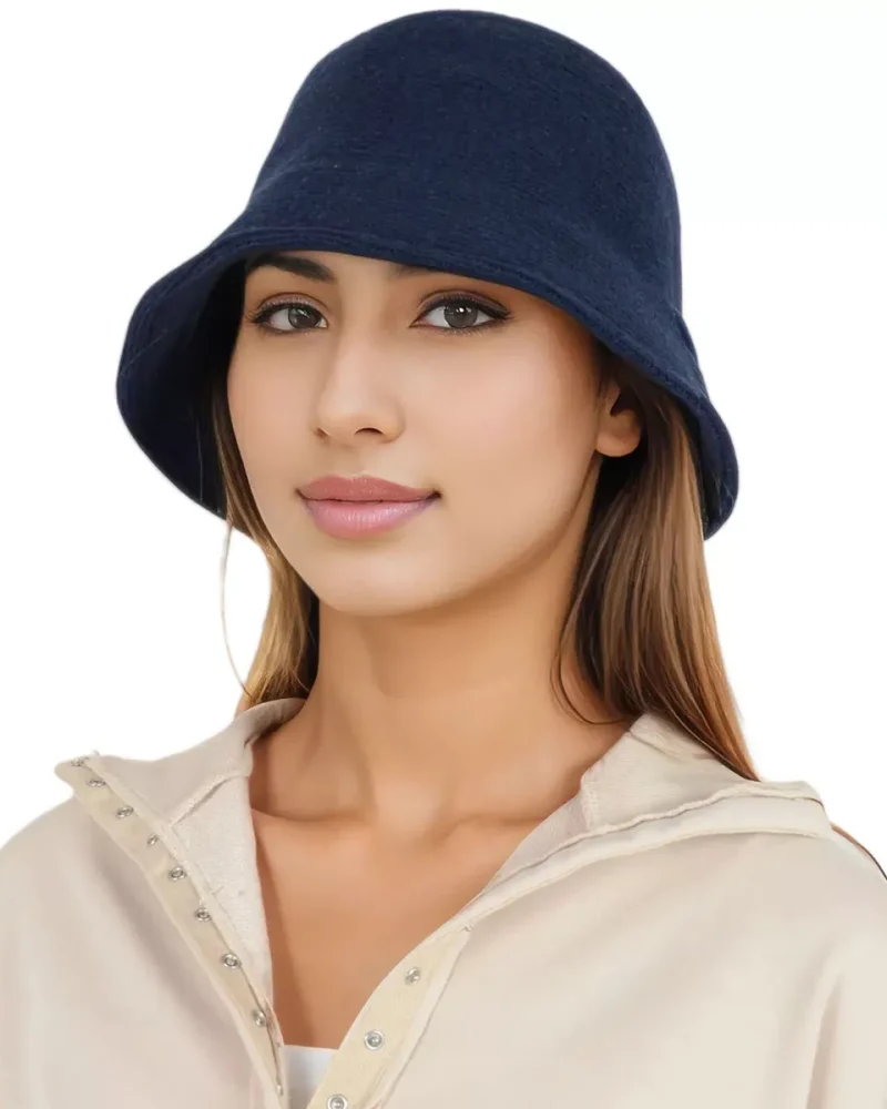 Womens Fall Knitted Bucket Hat Summer Travel Beach Crochet Fisherman Hat